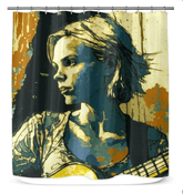 Elegant SurArt 85 Shower Curtain in a beautifully decorated bathroom setting